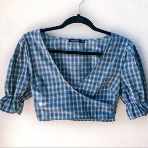 Checkin’ in Puff Sleeve Crop Top